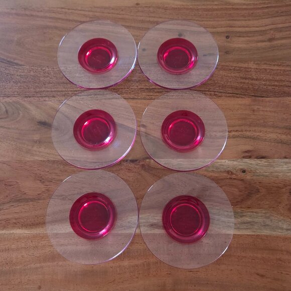 GUZZINI Italy set of 6 Porcelain Plastic Espresso Cups & Saucers - Picture 2 of 9